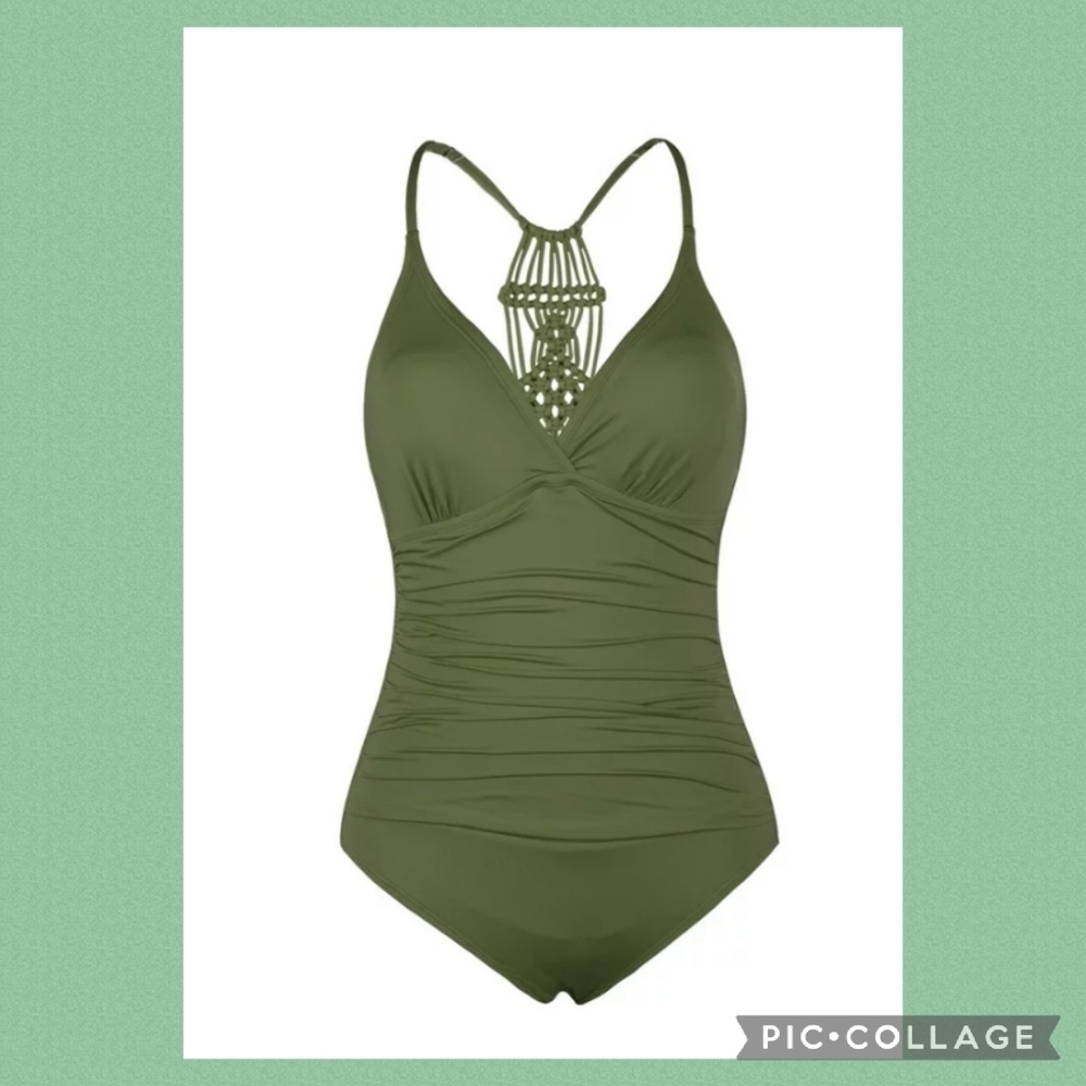Green one piece swimsuit.42 - Picture 6 of 7